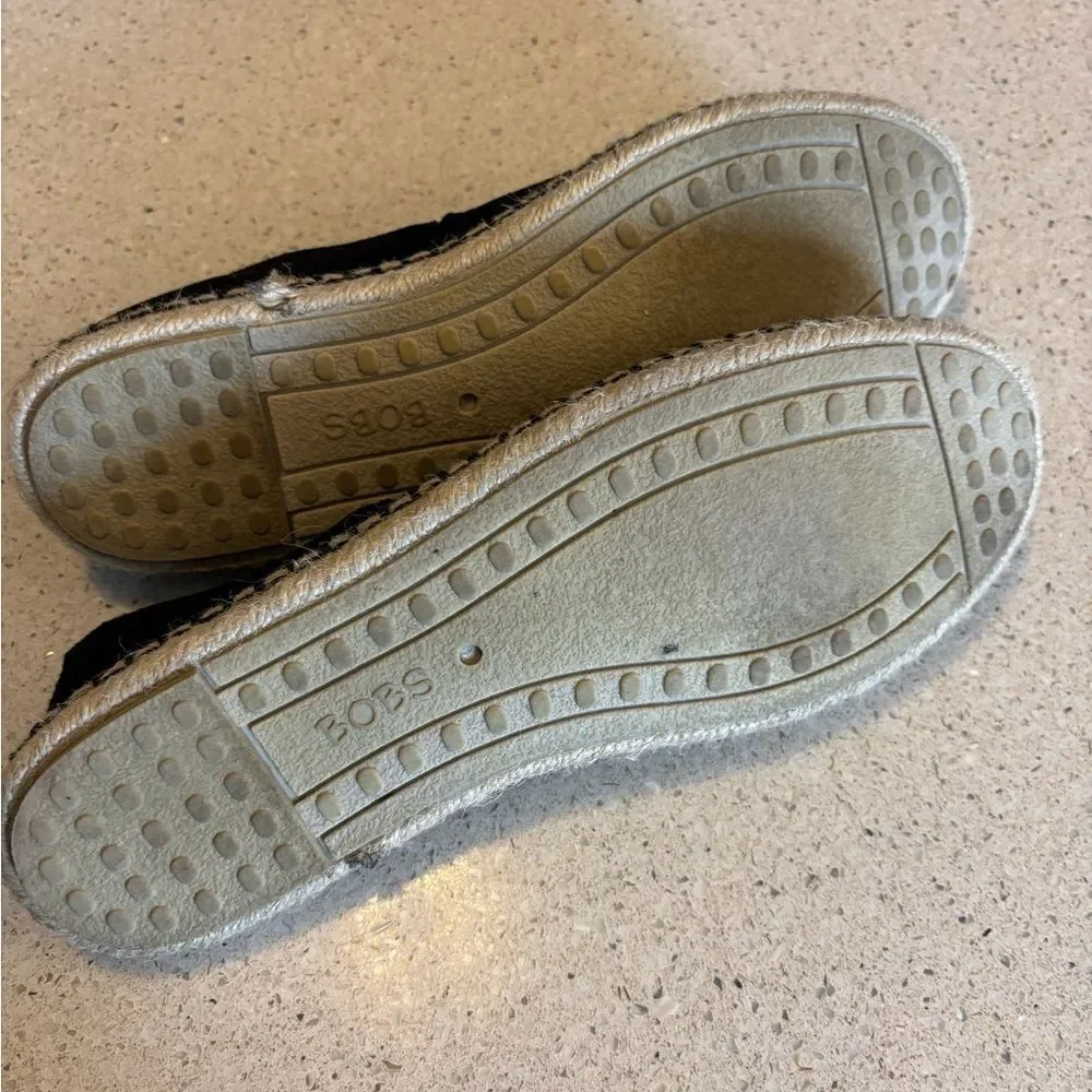 Bobs by Sketchers Black Slip-On Espadrille Shoes for Women